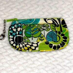 Vera Bradley Clip ID Holder Zip Coin Credit Card Wallet Limes Up Design